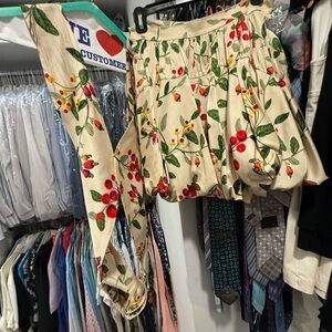 Agua by Agua Bendita Floral Cream Skirt and top